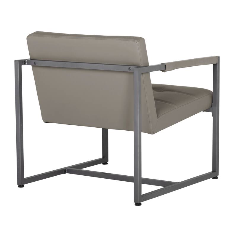 Studio Designs Home Camber Bonded Leather and Metal Mid-century Accent Chair