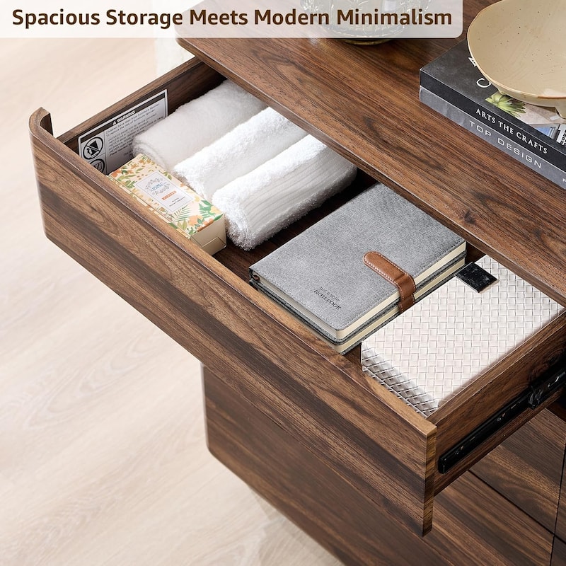 Modern 8 Drawer Dresser for Bedroom, Handle-less Wooden Dressers