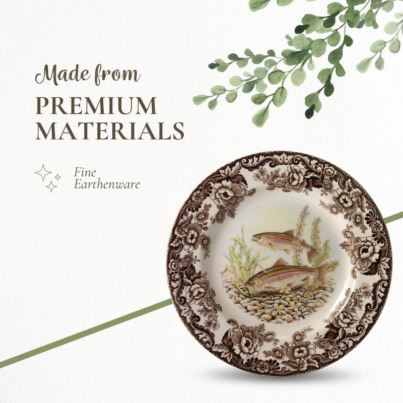 Spode Woodland Fish Motif Salad Plate