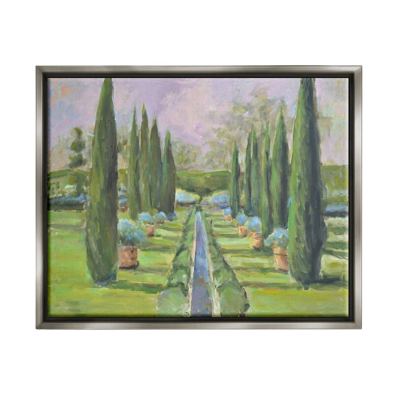 Stupell Elegant Manicured Gardens Landscaped Topiary Greenery Floater Frame, Design by Allayn Stevens - 30 x 24 - Grey