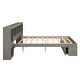preview thumbnail 9 of 22, Queen Wood Platform Bed with Storage Headboard & Drawer, Grey