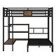 preview thumbnail 6 of 10, Queen Over Twin Metal Bunk Bed with Shelves and Hangers, Storage on Top Bunk, Space-Saving Design
