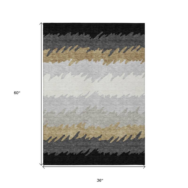 HomeRoots Striped Transitional Rectangle Outdoor Rug
