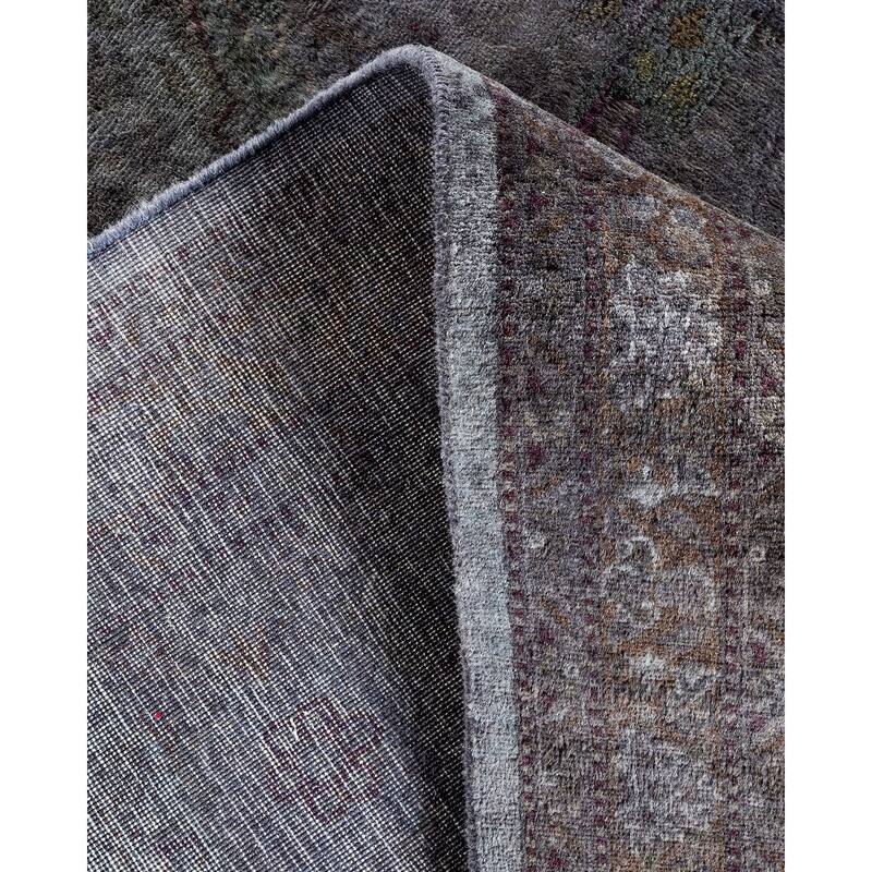 Overton Hand Knotted Wool Vintage Inspired Modern Contemporary Overdyed Gray Area Rug - 8' 2" x 10' 4"