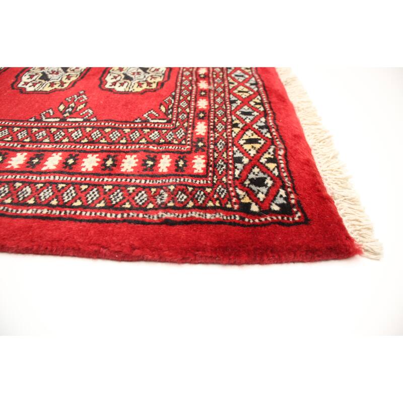 ECARPETGALLERY Hand-knotted Finest Peshawar Bokhara Red Wool Rug - 2'2 x 2'11