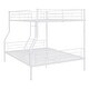 preview thumbnail 17 of 28, Full XL Over Queen Bunk Bed, Streamlined Iron Frame Platform Bed with Gridded Guardrails, Ladder, Split into 2 Individual Beds