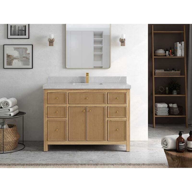 Willow Collections 48 in. W x 22 in. D Sonoma Teak Single Sink Bathroom Vanity with Countertop