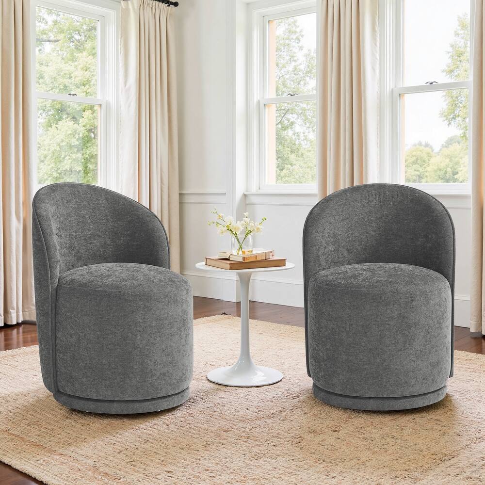 23" W Upholstered Swivel Side Chair for Dining Room Set of 2