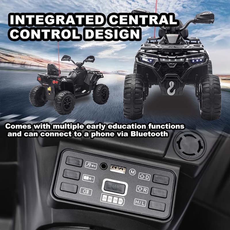 24V Kids Ride On Car with Bluetooth & LED Lights, Electric Off-Road Vehicle Battery Powered Electric Vehicle