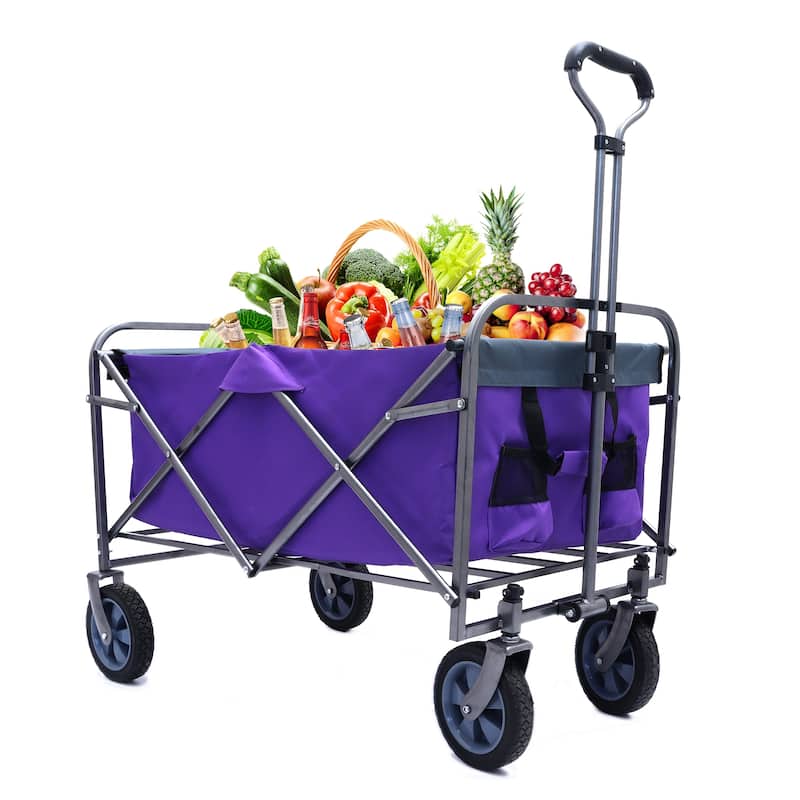 Outdoor Garden Multipurpose Micro Collapsible Beach Trolley Cart Camping Folding Wagon