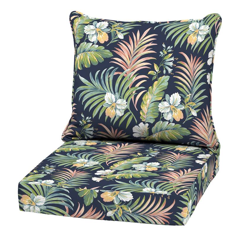 ARDEN Outdoor Deep Seat Cushion Set, 22 in x 24 in - Simone Blue Tropical