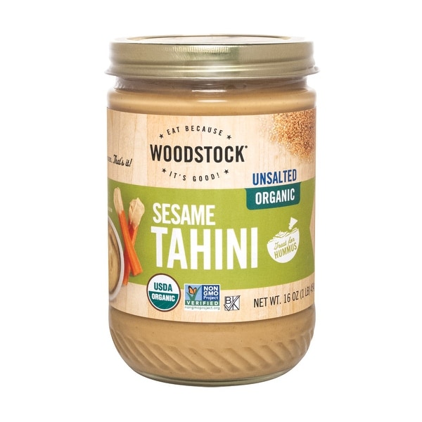 Woodstock Organic Tahini - Unsalted - Case of 12 - 16 oz.