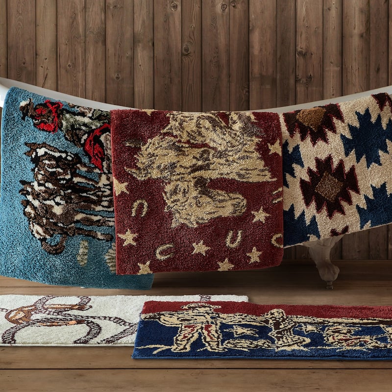 Tasha Polizzi for Paseo Road Patchwork Bandana Strumming Cowboy Jacquard Bath & Kitchen Rug, 24" x 36",