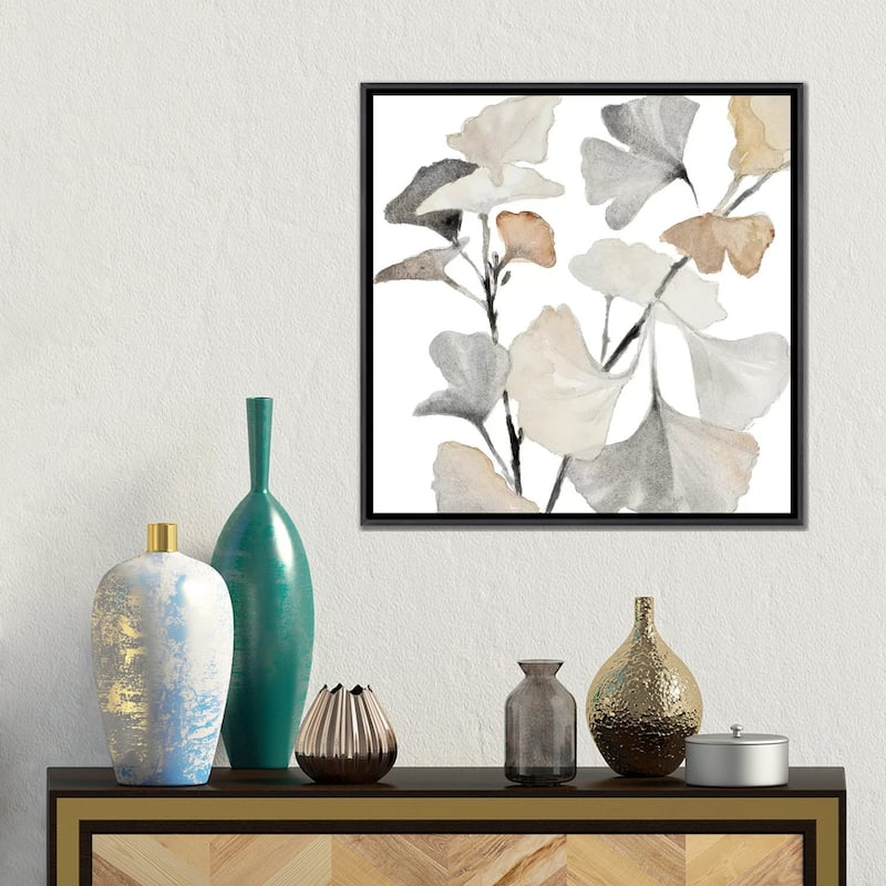 iCanvas "Neutral Ginko Stems I" by Lanie Loreth Framed