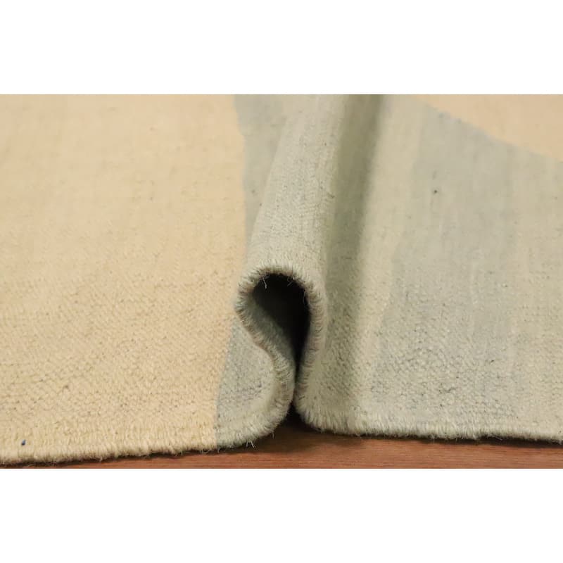 Hand Woven Oriental 100% Wool Carpet Southwestern Modern Beige & Ivories Kilim Area Rug - 5' 9'' X 3' 10''