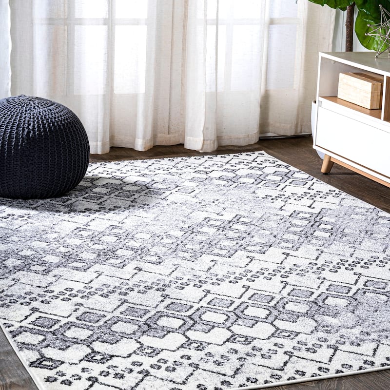 JONATHAN Y Iften Moroccan Geometric Distressed Area Rug