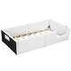 preview thumbnail 3 of 7, Twin Size Upholstered Platform Bed with Guardrail and Charging Station, White