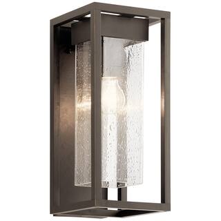 Kichler Mercer 16 inch 1 Light Outdoor Wall Light with Clear Seeded Glass in Olde Bronze