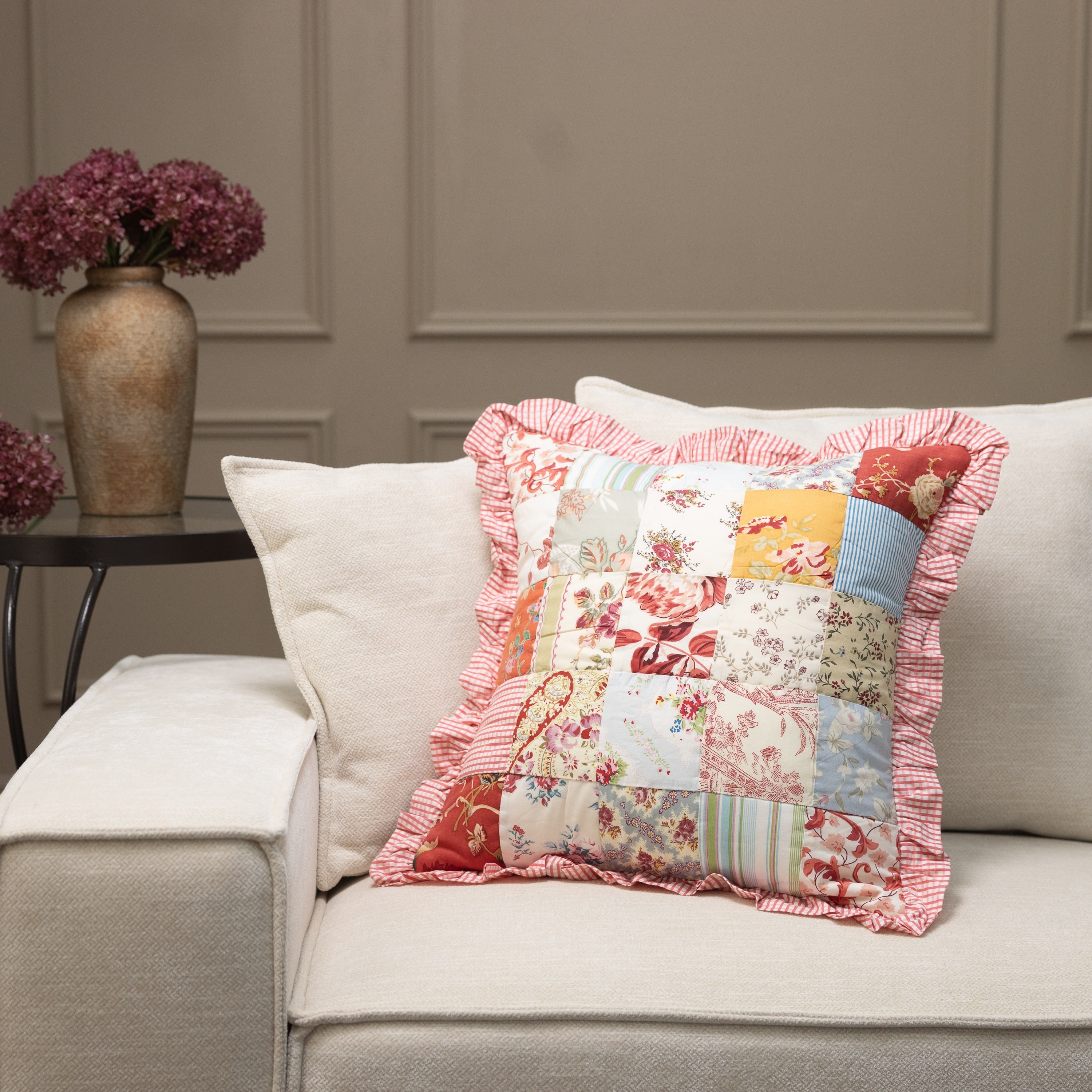 Suzani Patchwork Euro Pillow - Pink; White; Yellow; Green; Blue; Red; Orange