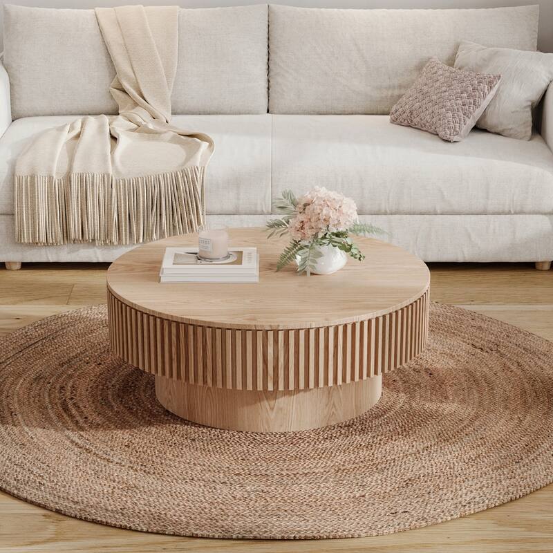 Lift-top Coffee Table Solid Wood Veneered Coffee Table with Storage and Adjustable Height