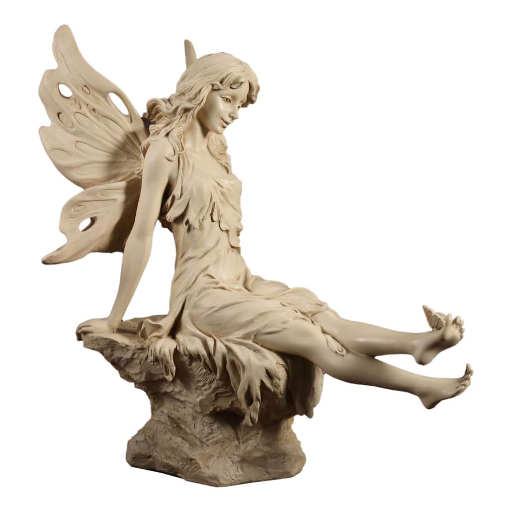 Veronese Design 15.16" L TWINKLE TOE BUTTERFLY FAIRY Ivory Resin
