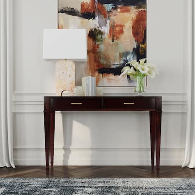 Kai 2 Drawer 46" Burl Wood Console Table