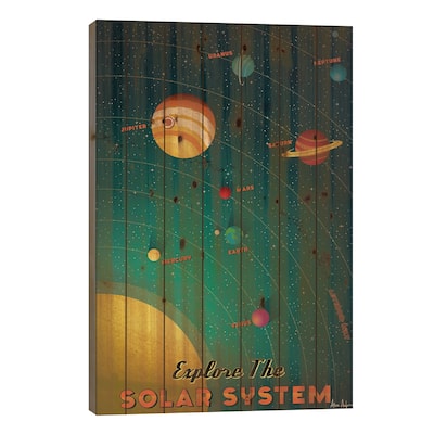 Solar System Print On Wood by IdeaStorm Studios - Multi-Color