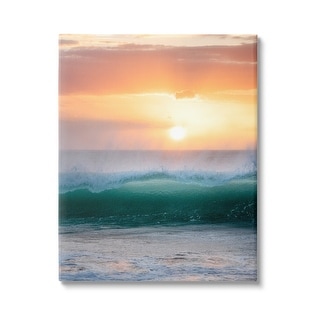 Stupell Orange Sunset Rolling Ocean Waves Canvas Wall Art by Dennis ...