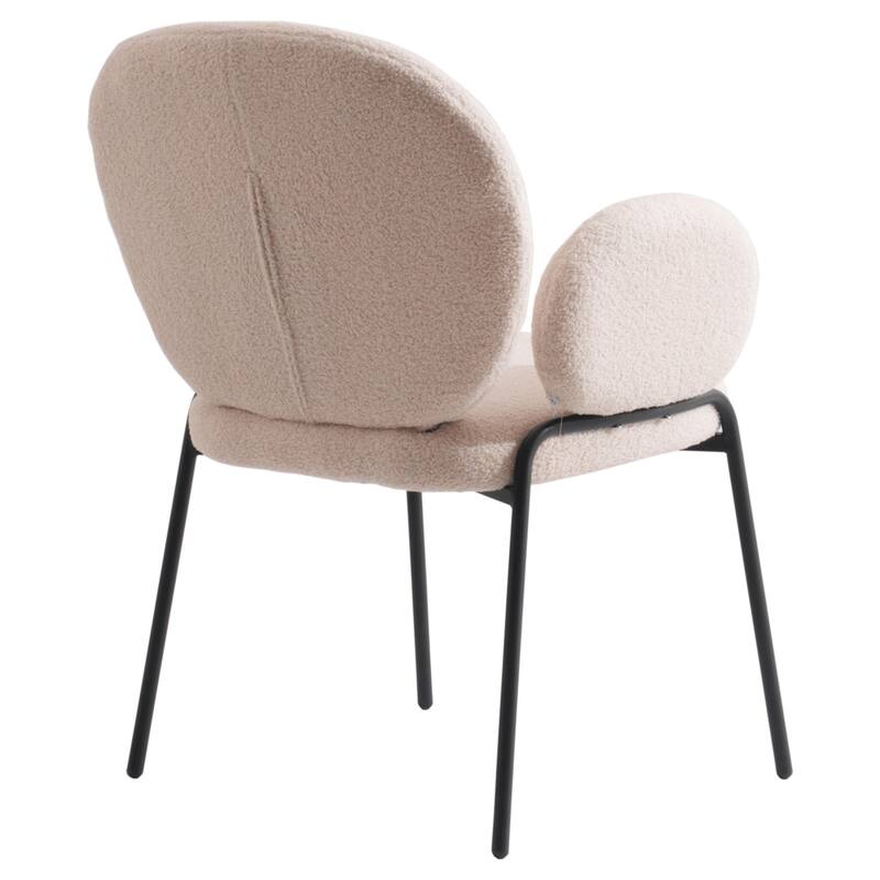 Celestial Boucle Upholstered Iron Dining Chairs Set of 4 by LeisureMod