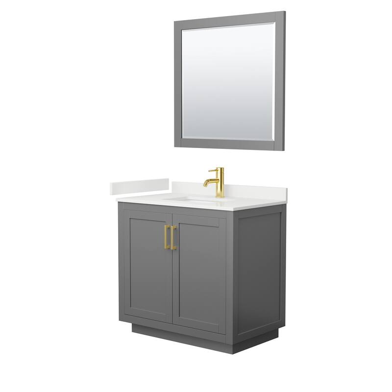 Wyndham Collection WCF292936S-QTZ-UNSM34 Miranda 36" Free Standing