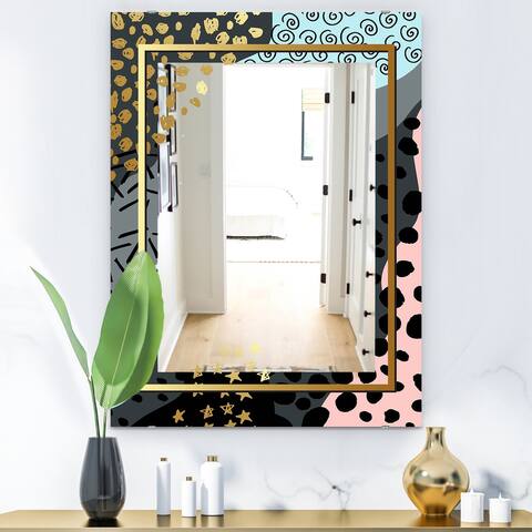 Designart 'Playful Gold 8' Glam Mirror - Decoration or Vanity Printed Mirror