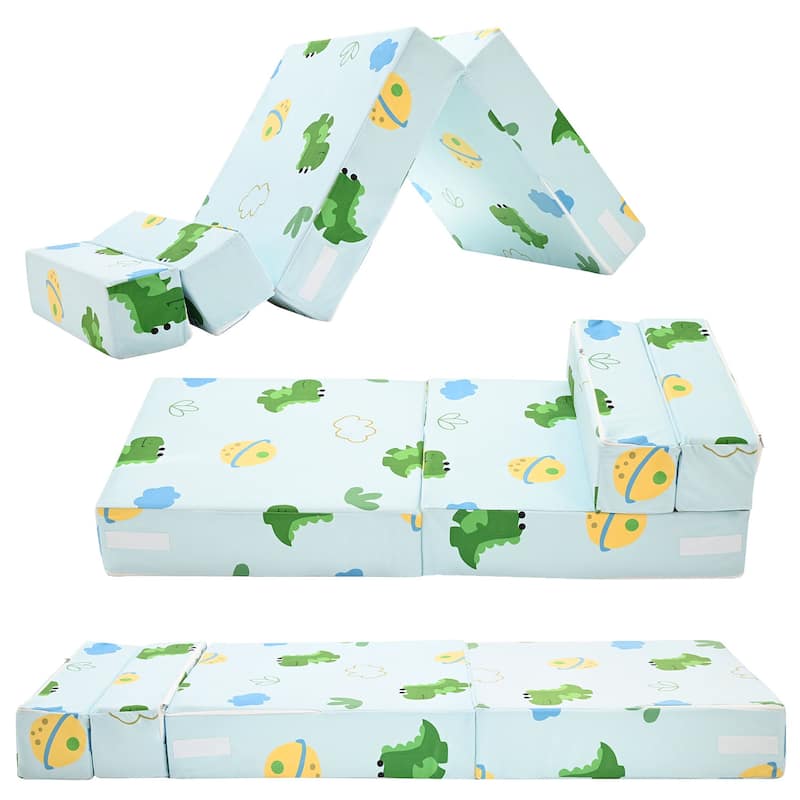DoCred Kids Folding Sofa, Convertible Floor Mattress, Bed, Play Couch