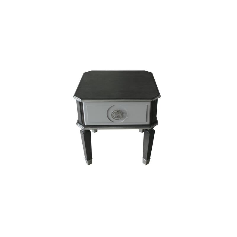 House Beatrice Charcoal & Light Finish End Table - MDF - Charcoal