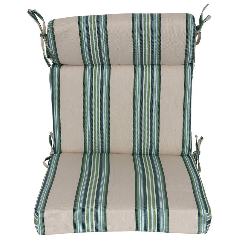20-inch by 42-inch Striped Woven Olefin Outdoor Seat/ Back Chair Cushion - 20 x 42