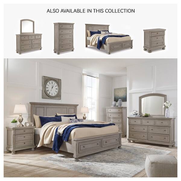 ashley grey dresser Ashley Derekson 6 Drawer Dresser in Walnut and Gray