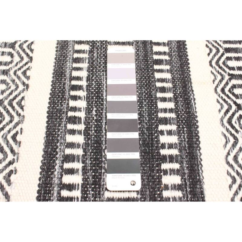 ECARPETGALLERY Flat-Weave Ankara FW Charcoal Wool Kilim - 5'2 x 7'7