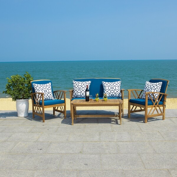 Shop Safavieh Outdoor Living Fontana Navy 4-Piece Set With ... Shop Safavieh Outdoor Living Fontana Navy 4-Piece Set With ... on Safavieh Outdoor Living Fontana id=36301