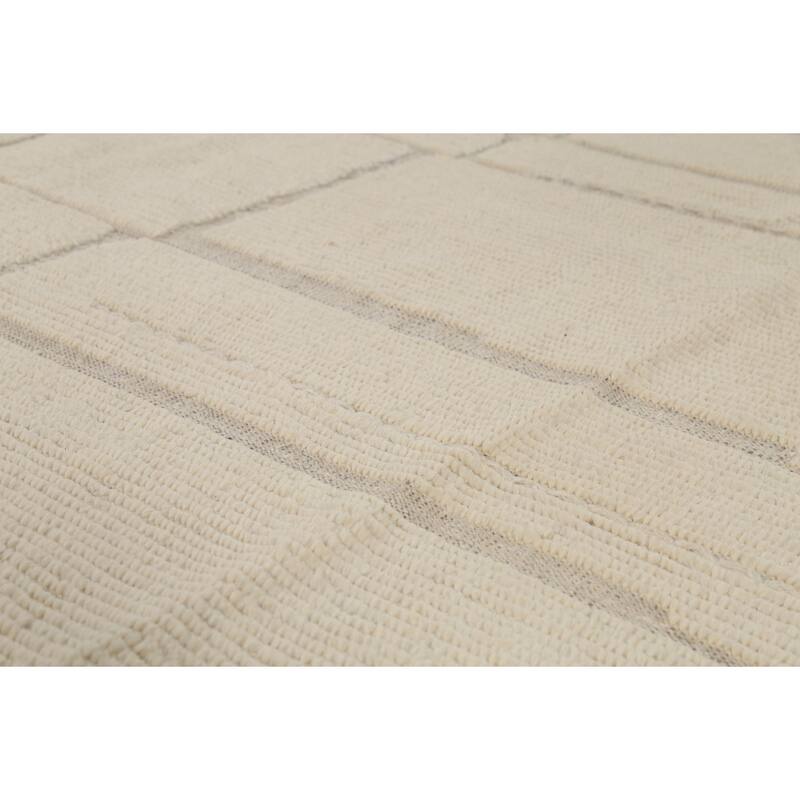 Moroccan Oriental Area Rug Hand-Knotted Abstract Wool Carpet - 8'1"x 10'11"