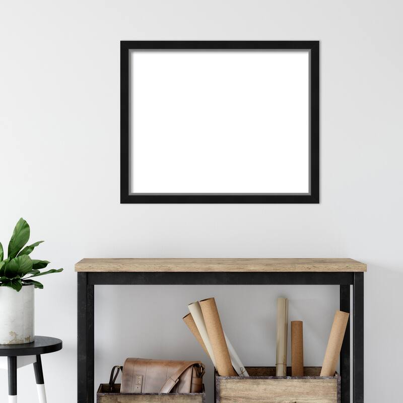 Amanti Art Eva Black Silver Narrow Framed Dry Erase Magnetic Board