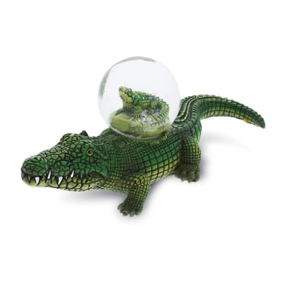 CoTa Global Alligator Snow Globe - Figurine with Sparkling Glitter - 7Lx2.5Wx2.5H inches