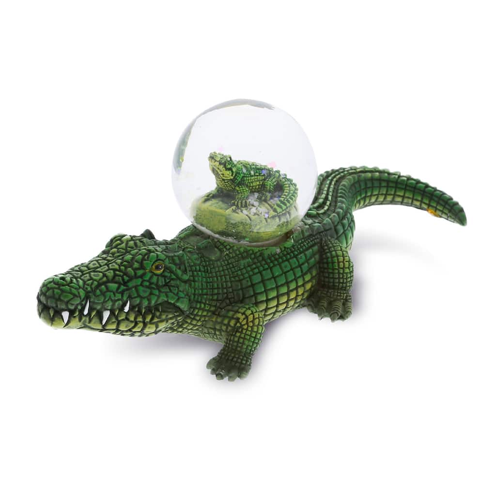 CoTa Global Alligator Snow Globe - Figurine with Sparkling Glitter - 7Lx2.5Wx2.5H inches