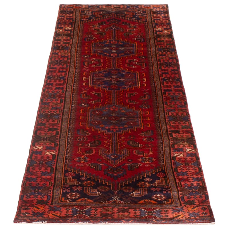 ECARPETGALLERY Hand-knotted Anadol Red Wool Rug - 3'8 x 10'4