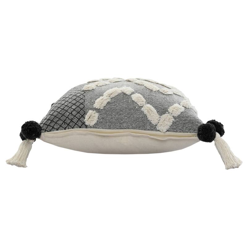 Sevita Gray Zeal Pom Throw Pillow