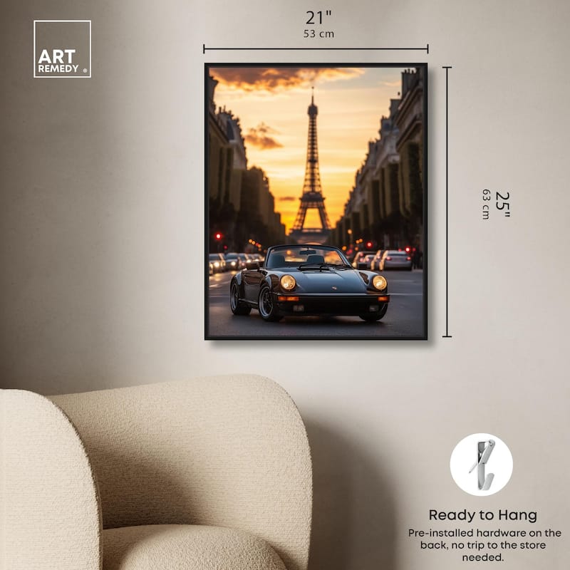 Parisian Porsche Twilight II Canvas by Art Remedy