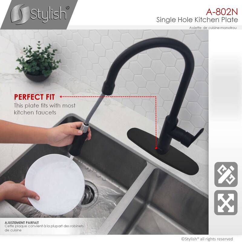 Single Hole 9.75-inch Kitchen Faucet Plate