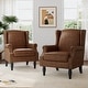 preview thumbnail 7 of 21, 2 Set Modern Vegan Leather Wing Back Armchair