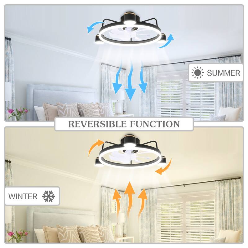 Cusp Barn Modern 28-In Low Profile Ceiling Fan with Light and Smart APP Remote Control, Dimmable Starry Flush Mount Ceiling Fan