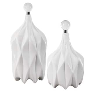 Uttermost Klara White Bottles (Set of 2)