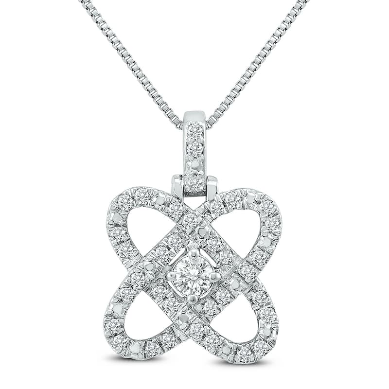 Marquee 1/4 Carat TW Diamond Infinity Love Pendant in .925 Sterling Silver