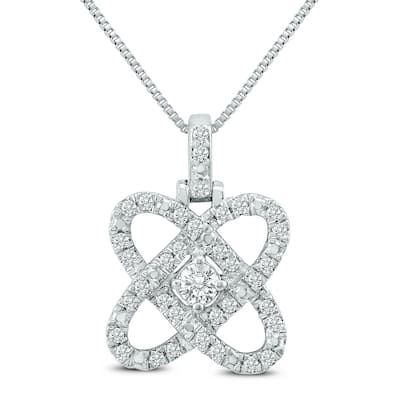Marquee 1/4 Carat TW Diamond Infinity Love Pendant in .925 Sterling Silver